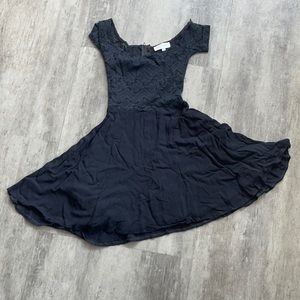 Black off shoulder lace dress